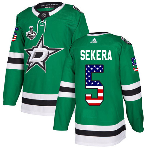 Adidas Men Dallas Stars 5 Andrej Sekera Green Home Authentic USA Flag 2020 Stanley Cup Final Stitched NHL Jersey